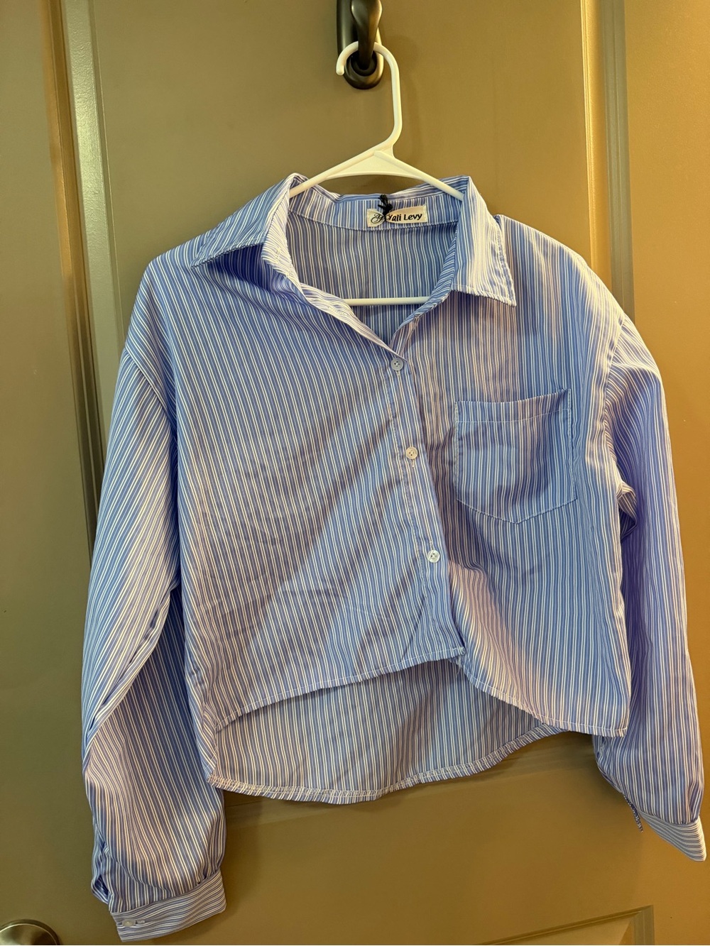 Blue & White Striped Button-Down Shirt